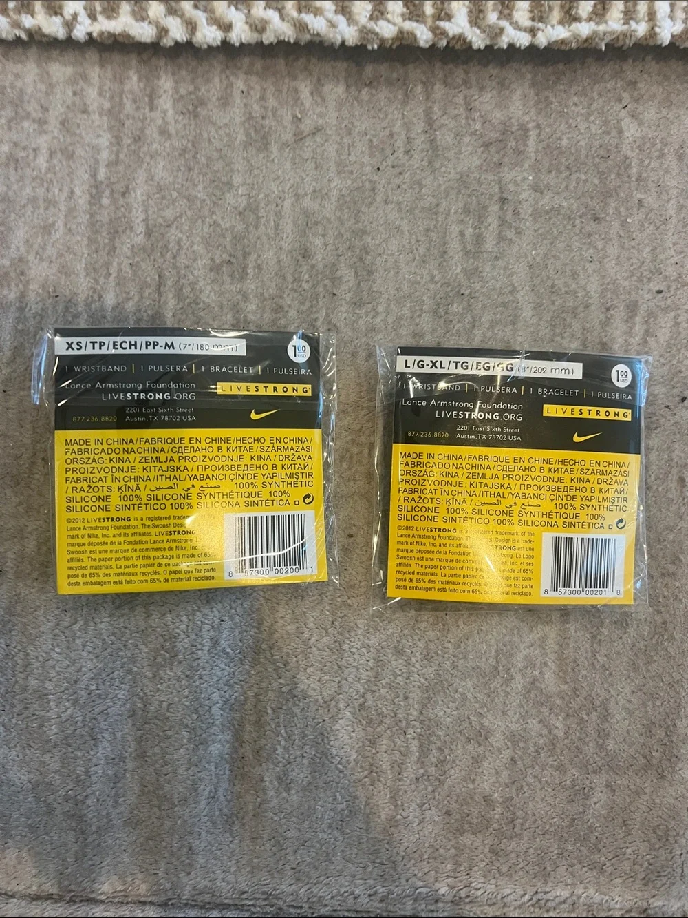 Sealed Livestrong Armstrong Wristband Combo Adult & Youth Set New